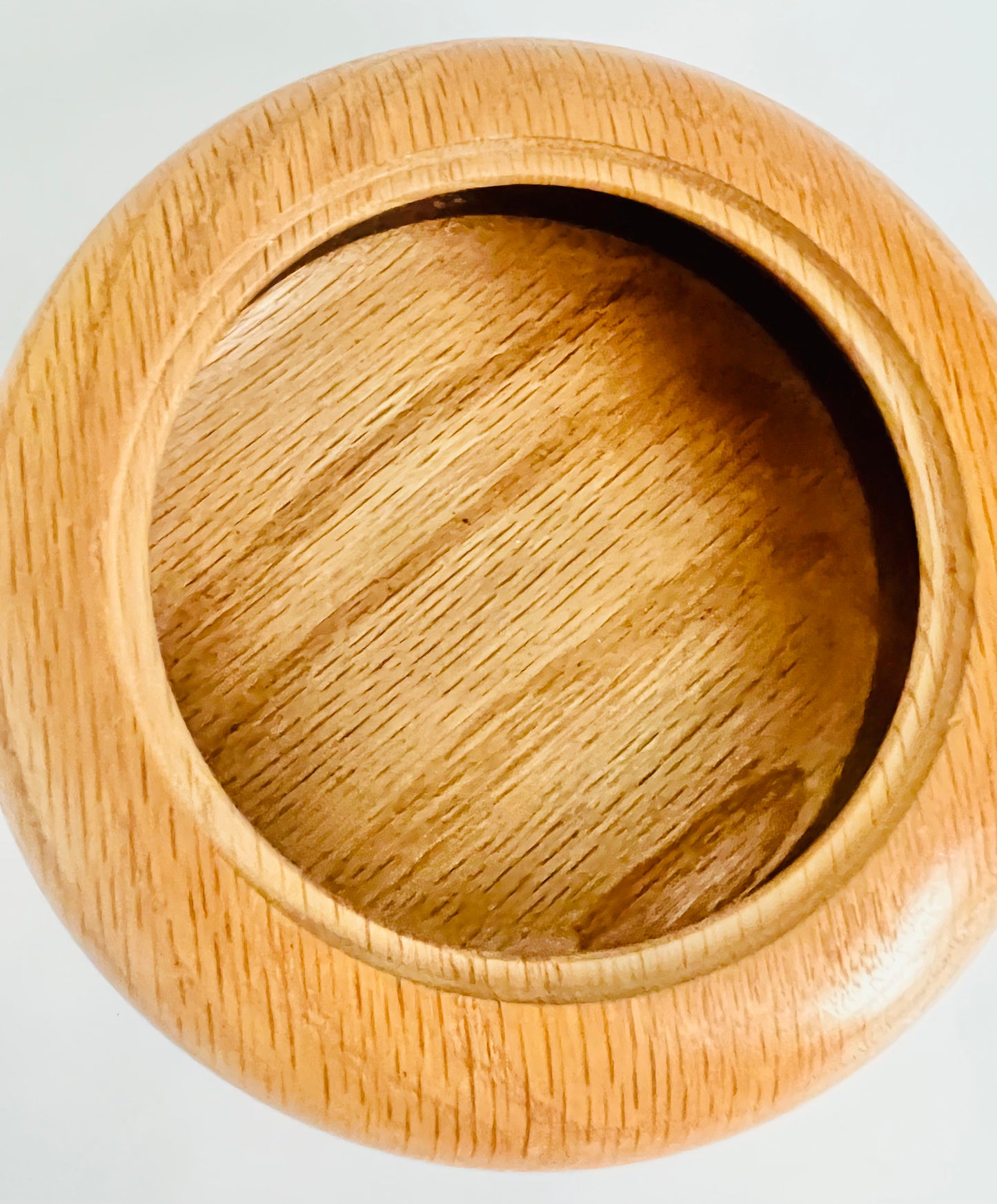 Handcrafted Round Wood Trinket Dish Keepsake Box