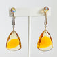 Massive 1960s Faceted Glass Drop Clip Earrings