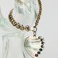 Vintage Dearest Heart Silver Rhinestone Charm Bracelet