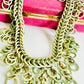 Vintage Mint Green Circle Bib Collar Necklace
