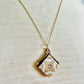 Rare Victorian 1889 Sterling and Gold Filled Locket Necklace
