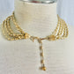 Vintage Trifari Gold Beaded MidCentury 5 Strand Bib Necklace