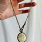 Antique Early 1900s Two Sided Open Locket on Fob Chain