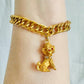 Vintage Gold Rhinestone Poodle Charm Bracelet