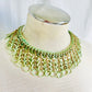 Vintage Mint Green Circle Bib Collar Necklace