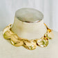 Vintage Gold Tone Chunky Scalloped Collar Necklace