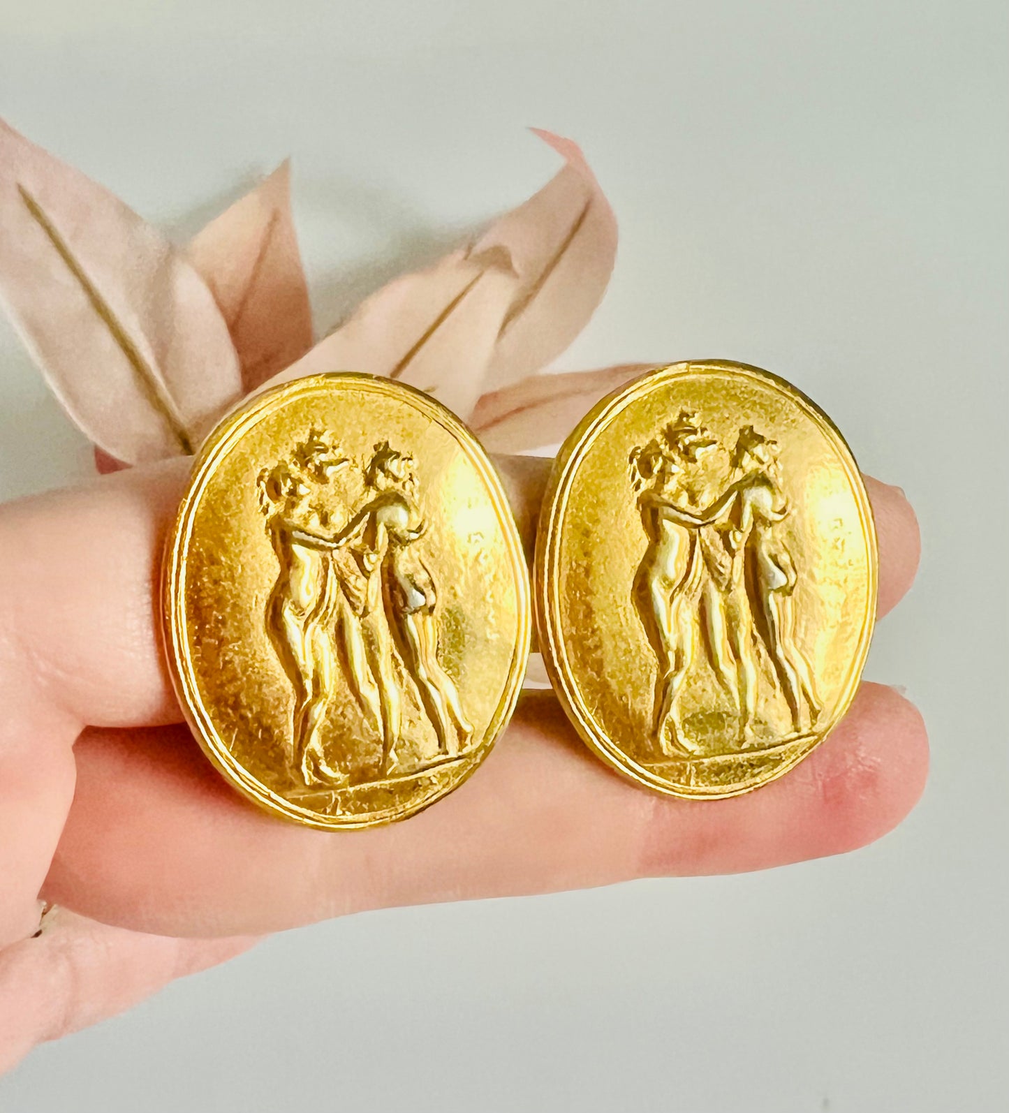 Three Muses 24K Goldplated Jaded NYC Clip Earrings