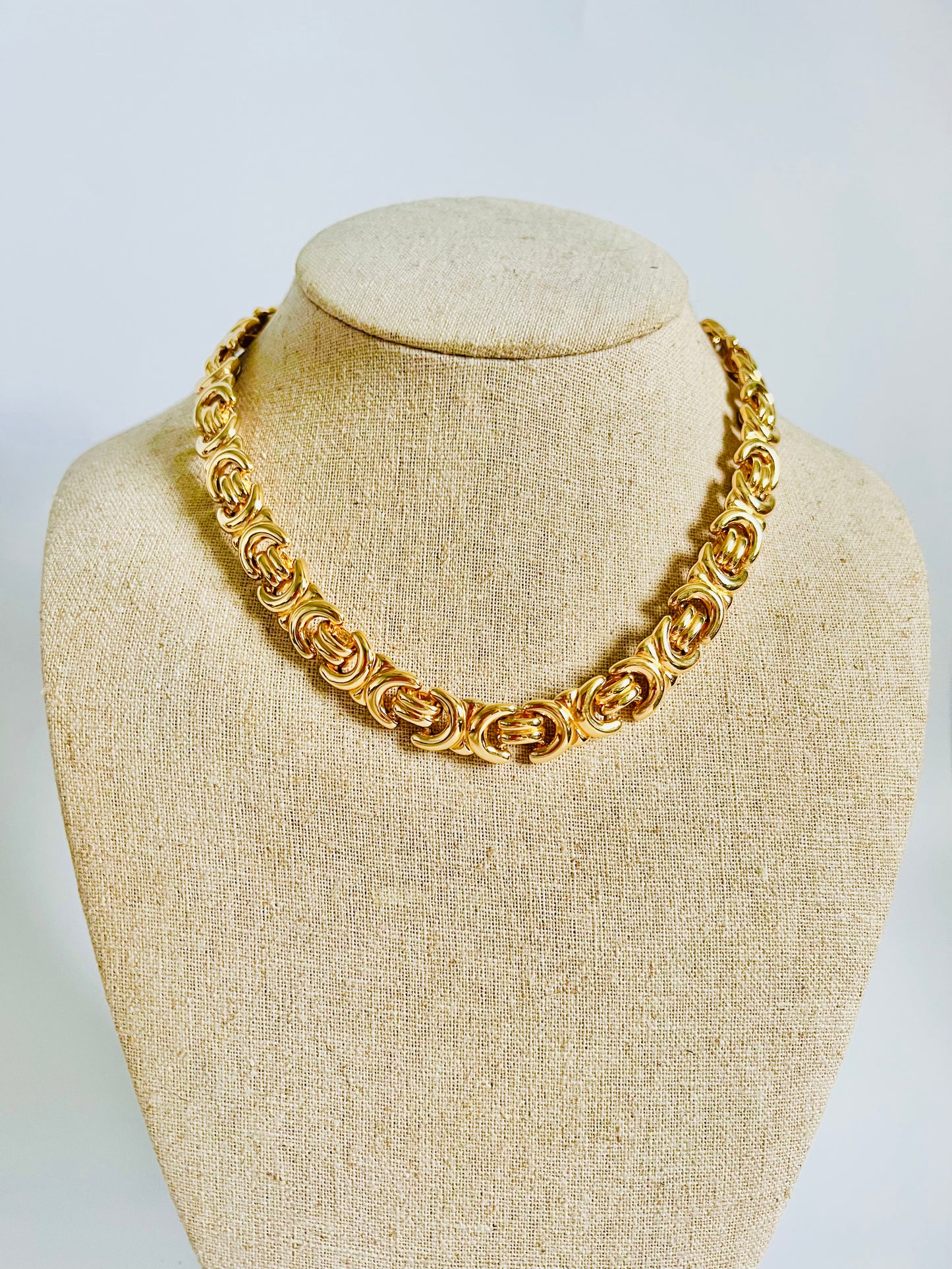 Vintage Krementz Roll Lonk Gold Tone Necklace