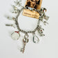 Vintage Silver Charms Chain Link Bracelet