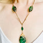 Vintage Green Wrapped Glass Pendant Necklace