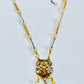 Vintage Citrine Czech Glass Enamel 1930s Necklace