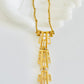 Vintage 1960s Brushed Gold Geometric Style Pendant Necklace