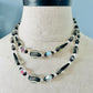 Vintage 1960s Black Givre Acrylic and Glass Beaded Necklace