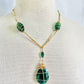 Vintage Green Wrapped Glass Pendant Necklace