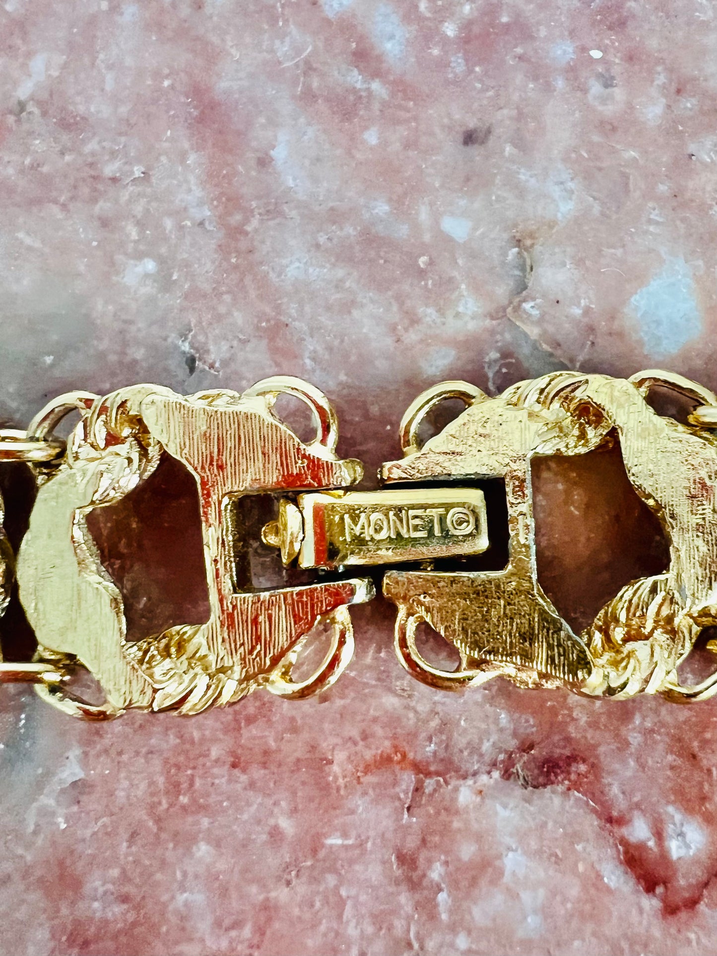 Vintage 1970s Monet Bouclais Gold Statement Necklace