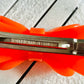 Rare Vintage French Orange Platic Rhinestone Bow Hair Barrette
