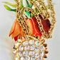 KJL Signed Sparkling Flower Brooch Necklace