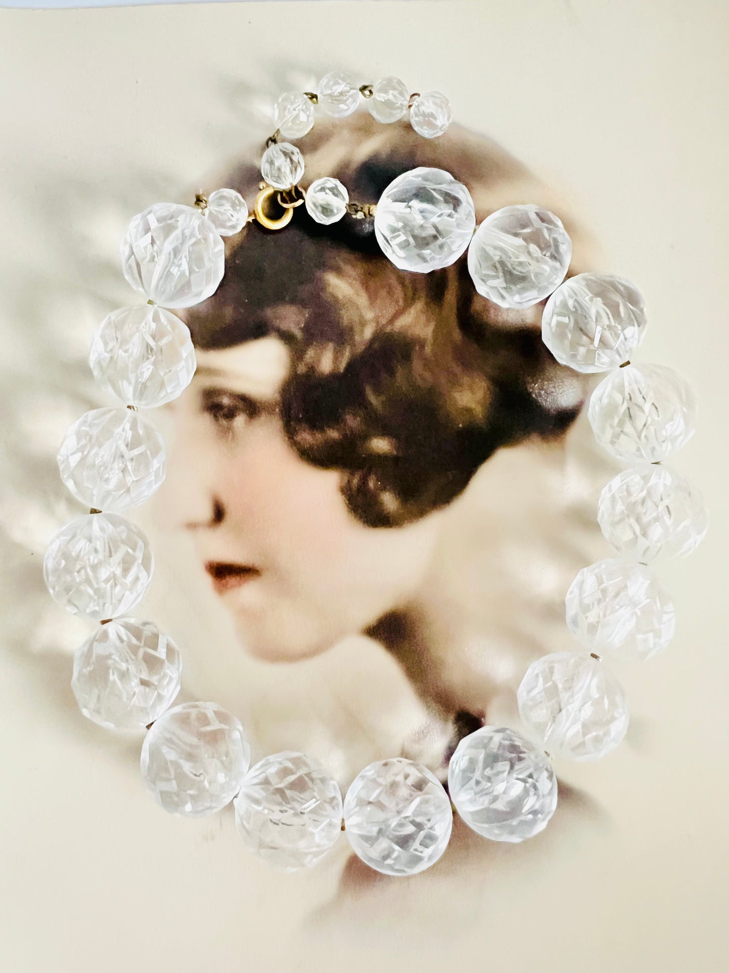 Vintage 1960s Faceted Clear Lucite Bubble Necklace