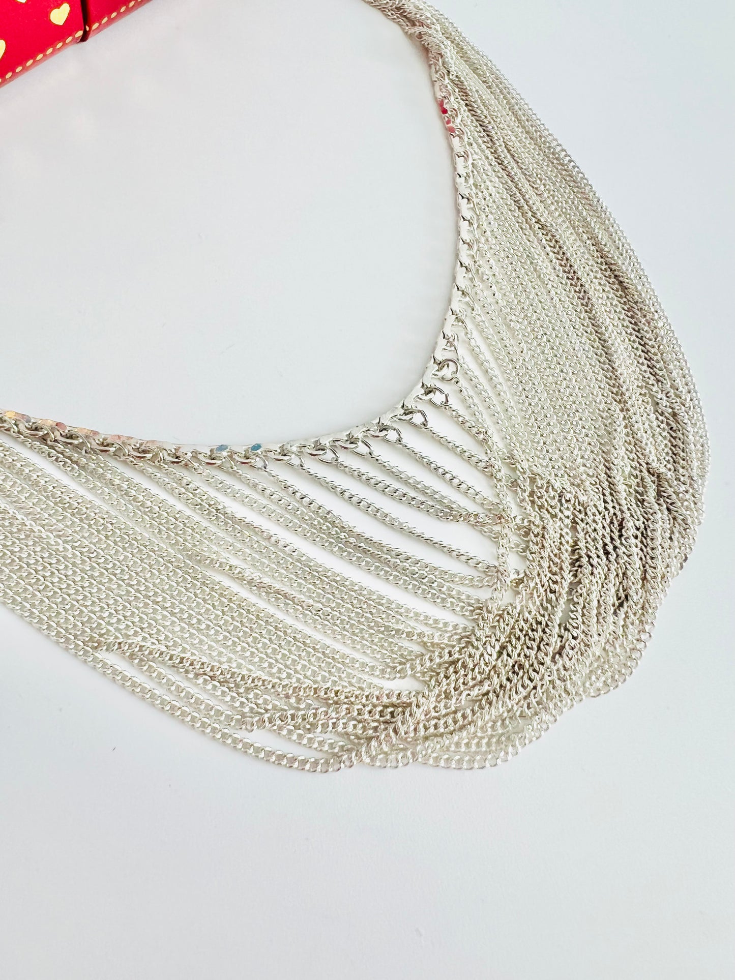 Stunning Sterling Multi Strand Chain Necklace