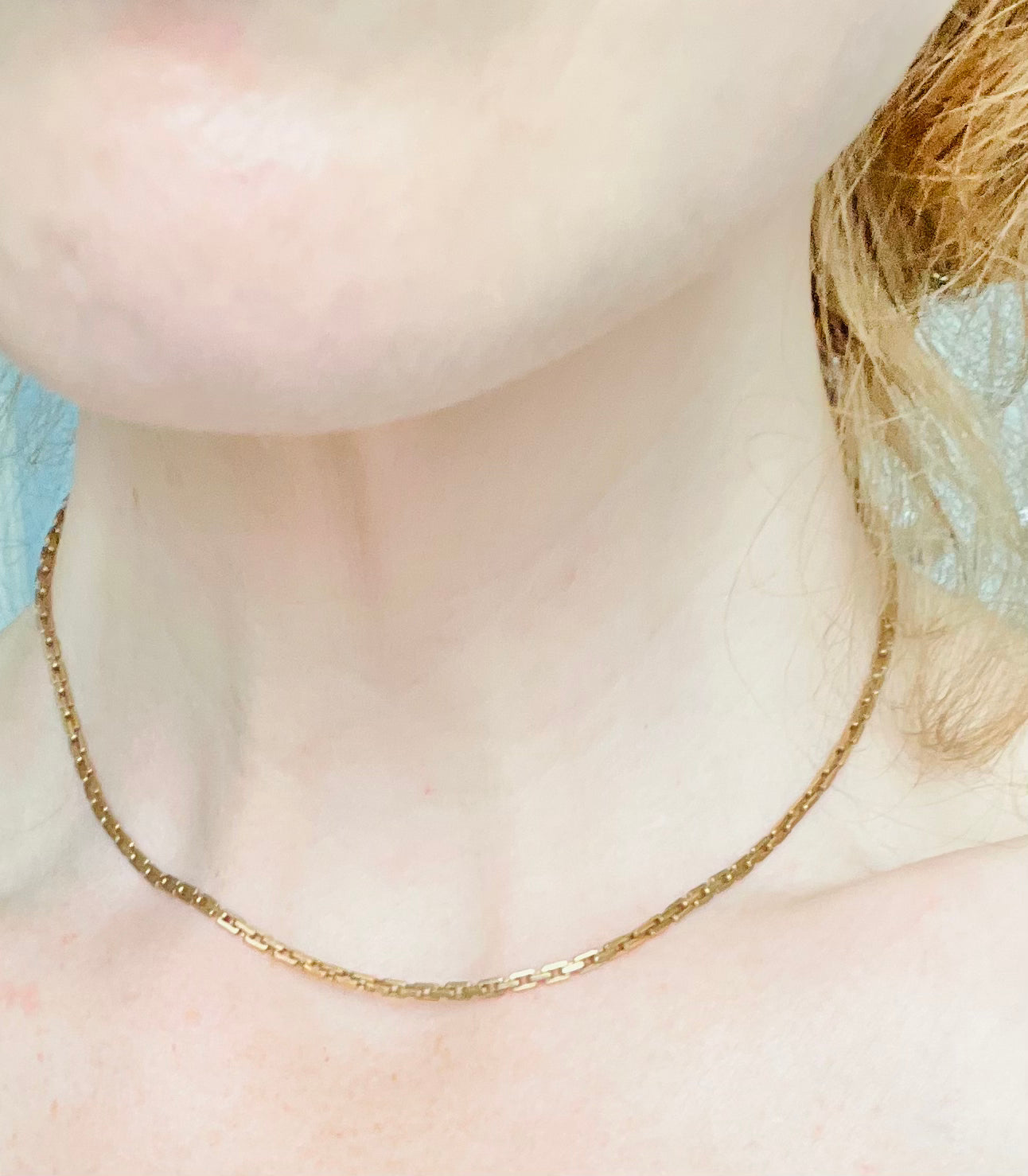 Early 1940s Rose Gold Tone Ornate Choker Chain Necklace