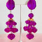 Vintage 1980s Purple Acrylic Chandelier Pierced Earrings