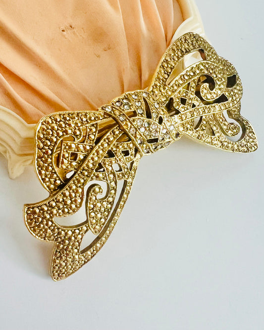 Vintage Bow Hair Barrette Made In France