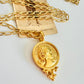 Vintage Avon Two Sided Gold Cameo Style Pendant Necklace