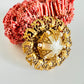 Signed Miriam Haskell Baroque Pearl Russian Gold Brooch Pin
