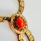 Antique Victorian Coral Cameo Book Chain Choker Necklace