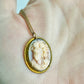 Vintage Unusual Pink Carved Cameo Necklace