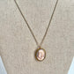 Vintage Unusual Pink Carved Cameo Necklace