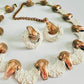 Vintage 1960s White Enamel and Copper Necklace Set
