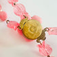 Vintage Western Germany Pink Flower Double Strand 1960s Necklace