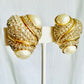 Vintage Ciner Baroque Pearl Pave Rhinestone Clip Earrings