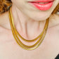 Vintage 90s Gold Monet Three Strand Layered Necklace