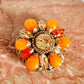 Vintage Signed Regency Glass and Filigree Brooch Pin