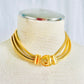Vintage 90s Gold Monet Three Strand Layered Necklace