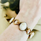 Hand Carved 1940s Shell Cameo Gold Filled Link Bracelet