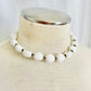 Signed Miriam Haskell 1940s Milk Glass Beaded Necklace