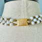 Rare Vintage Castlecliff White Milk Glass and Gold Filigree Statement Necklace