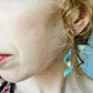 Vintage 1970s Petit Point Zuni Turquoise Sterling Silver Spiral Earrings