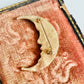 Vintage Smiling Crescent Moon Brooch Pendant