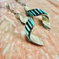 Vintage 1970s Petit Point Zuni Turquoise Sterling Silver Spiral Earrings