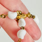 Signed Miriam Haskell 1940s Milk Glass Beaded Necklace