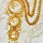 Vintage MidCentury Gold Circle Pearl Drop Necklace
