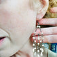 Vintage Gunmetal Faux Pearl Waterfall Earrings