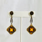 Vintage 1930s Art Deco Amber Glass Filigree Earrings