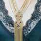 Vintage Joan Rivers 1990s Purple Glass Statement Necklace
