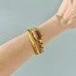 Gold Over Sterling Heavy Link Large Agate Bracelet