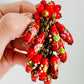 Vintage 1940s Miriam Haskell Red Art Glass Dress Clip